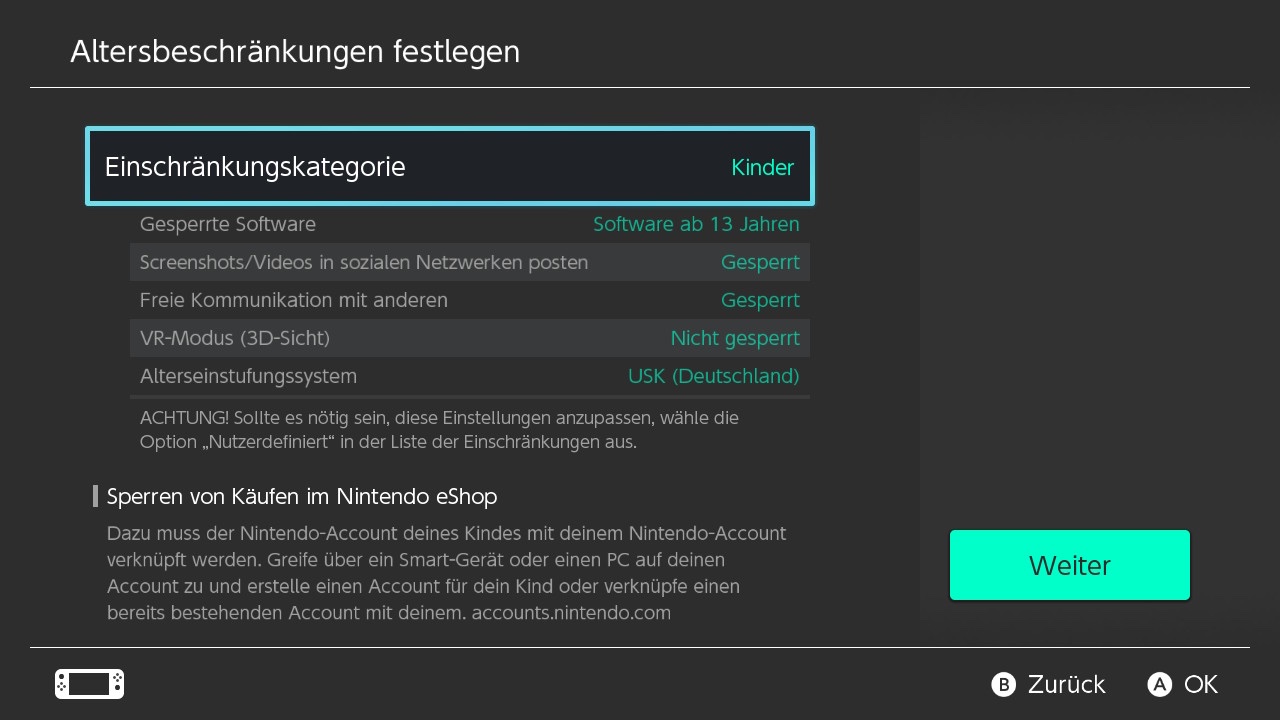 Nintendo Switch Altersbeschränkung Mehrere Kinder
